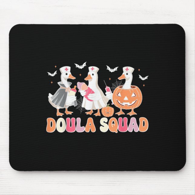 Mousepad Doula Squad Goose Spooky Aleitamento de Halloween (Frente)