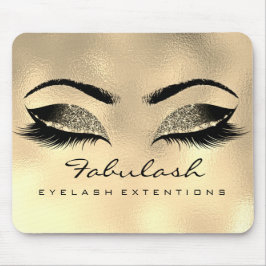 Mousepad Dourada Glitter Beauty Studio Lashes Extensões