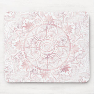 Mousepad Dourada Lua Sun Mandala Celestial Design