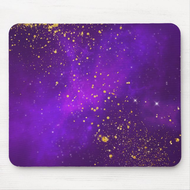 Mousepad Dourada proteção contra o rato Glitter e Roxo (Frente)