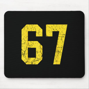 Mousepad Dourado Brilhante Distorcida Número 67 Jersey Joga