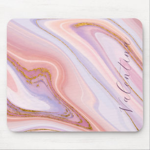 Mousepad Dourado brilho de Berry Roxo Rosa Personalizável