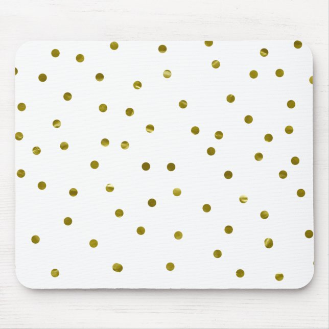 Mousepad Dourado Confetti Pontos Faux Foil Moderno Simples  (Frente)