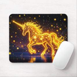 Mousepad Dourado conto de fadas de chifre de cavalo céu not