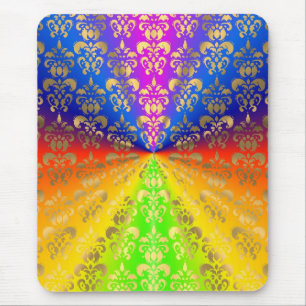 Mousepad Dourado damasco arco-íris