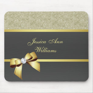 Mousepad Dourado e Preto Glamoroso