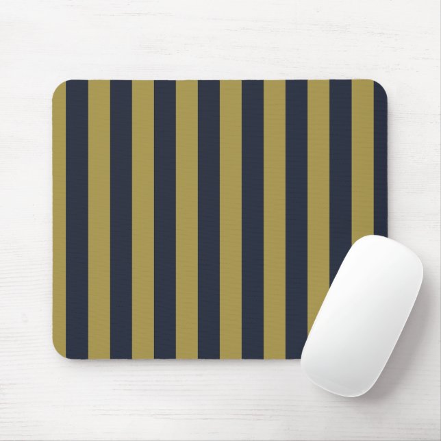 Mousepad Dourado Elegante e Marinho - faixas verticais azui (Com mouse)