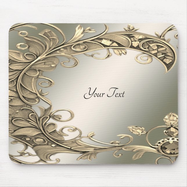 Mousepad Dourado Elegante Moderno (Frente)