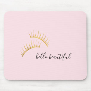 Mousepad Dourado Eyelashes Olá Linda