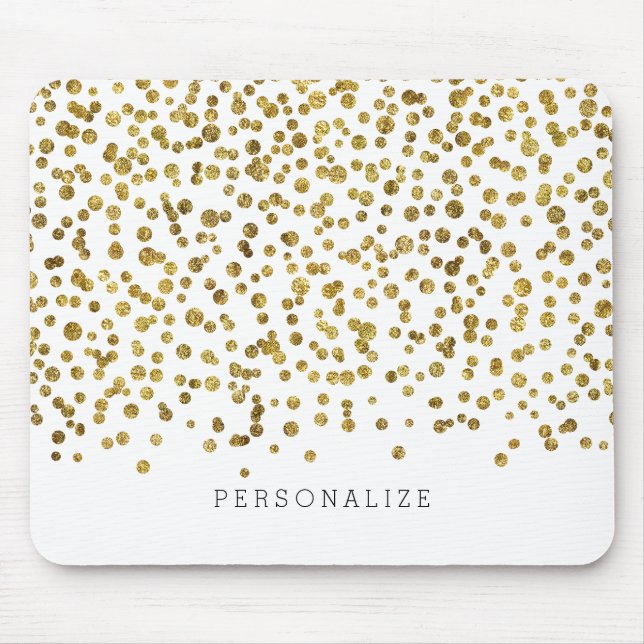 Mousepad Dourado Glam Confetti (Frente)