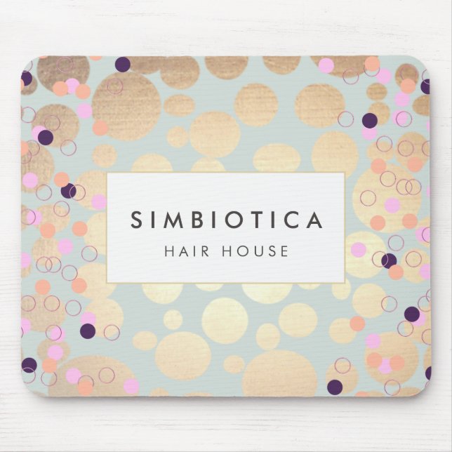 Mousepad Dourado padrão Confetti (Frente)