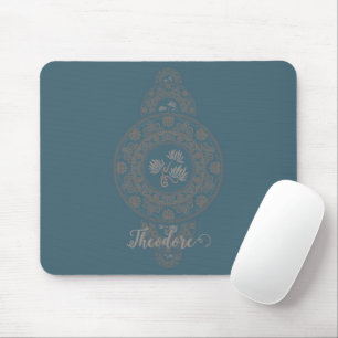 Mousepad Dourado personalizado Rococo Lotus Mandala Ornamen