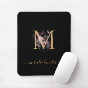 Mousepad Dourado preto moderno, branco, cor-de-rosa,