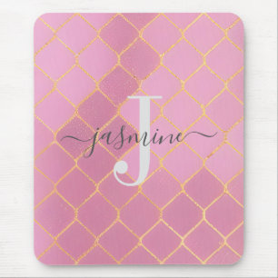 Mousepad Dourado rosa personalizado