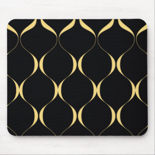 Mousepad Dourado, simples, moderno, gráfico ondulado luxuo