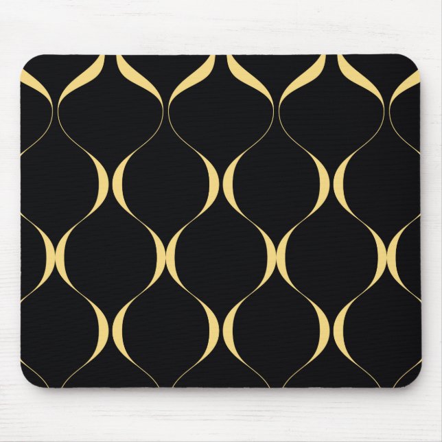 Mousepad Dourado, simples, moderno, luxuoso gráfico ondulad (Frente)