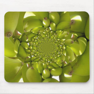 Mousepad Dourado Verde: Banana Torre Tropical Caleidoscópio