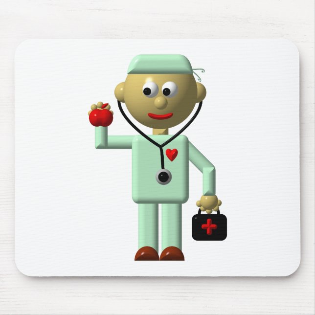 Mousepad Doutor com Apple e o saco médico (Frente)