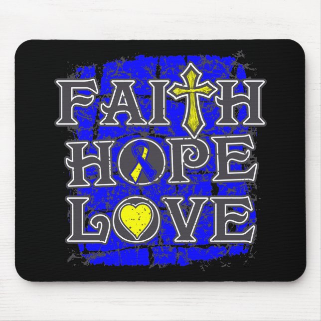 Mousepad Down Syndrome Faith Hope Love (Frente)