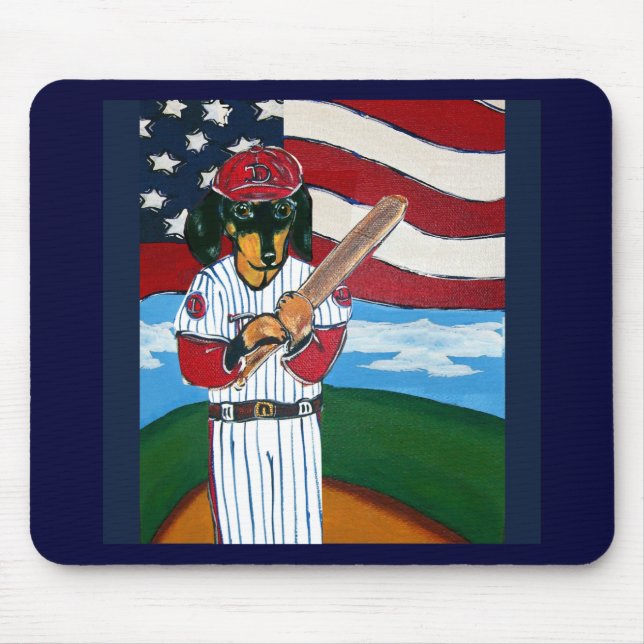 Mousepad Doxie de beisebol (Frente)