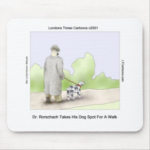 Mousepad Dr Rorschach Leva o Cachorro Spot para um Passeio