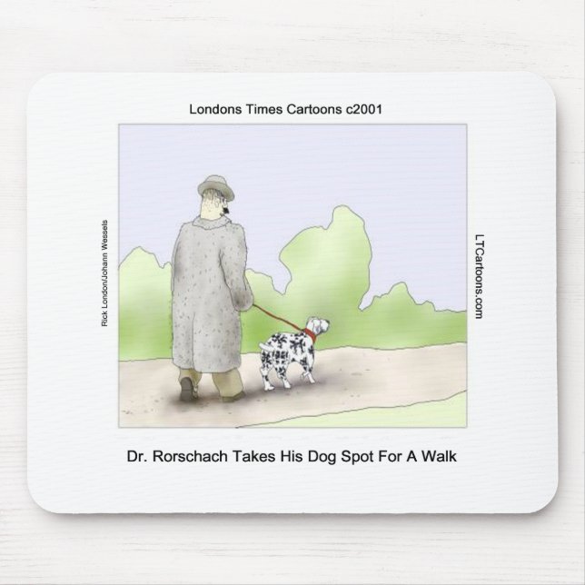 Mousepad Dr Rorschach Leva o Cachorro Spot para um Passeio  (Frente)