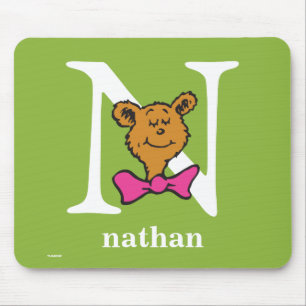 Mousepad Dr. Seuss ABC: Carta N - Branco Adicione seu nom