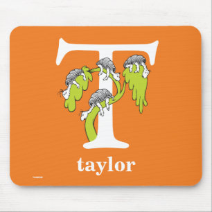 Mousepad Dr. Seuss ABC: Carta T - Branco   Adicione seu nom