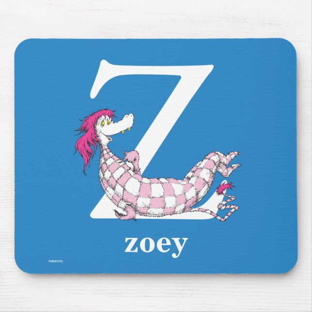 Mousepad Dr. Seuss ABC: Carta Z - Branco | Adicione seu nom (Frente)