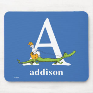 Mousepad Dr. Seuss ABC: Letra A - Branco Adicione seu nom