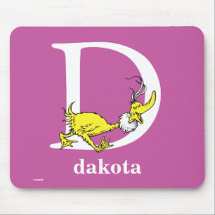 Mousepad Dr. Seuss ABC: Letra D - Branco Adicione seu nom