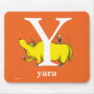 Mousepad Dr. Seuss ABC: Letra Y - Branco Adicione seu nom