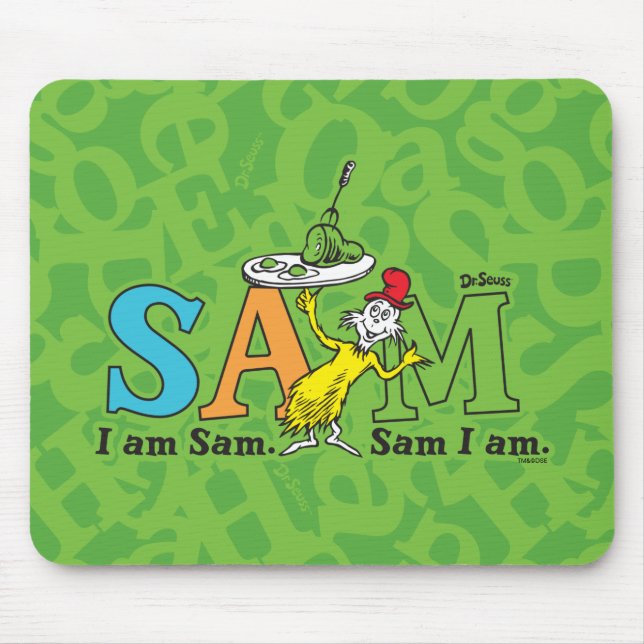 Mousepad Dr. Seuss Eu Sou Sam. Sam, Estou. (Frente)