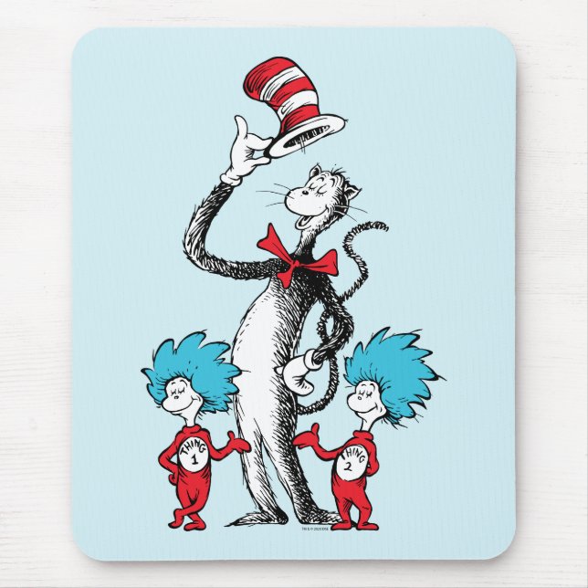 Mousepad Dr. Seuss | Gato no Chapéu, Coisa Um e Coisa Dois (Frente)