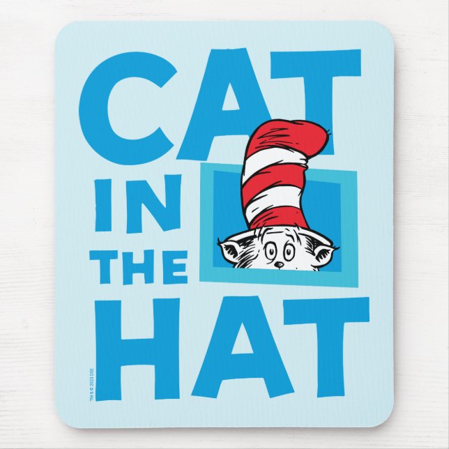 Mousepad Dr. Seuss | Gato no logotipo chapéu (Frente)