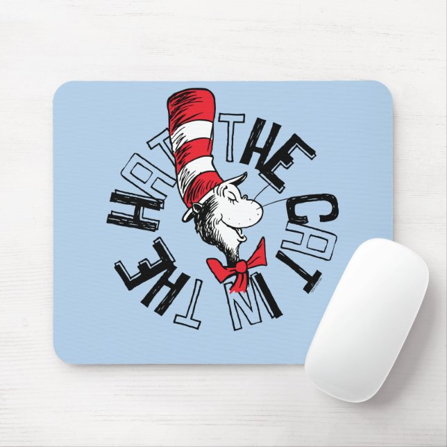 Mousepad Dr. Seuss | Gatos na Arte Arredondada do Chapéu (Com mouse)