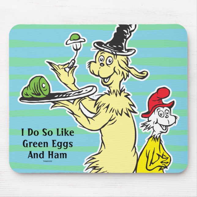 Mousepad Dr. Seuss | Ovos Verdes e Galhãs | Amigo e Sam-I-A (Frente)