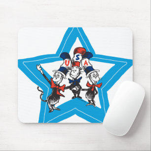 Mousepad Dr. Seuss Pequenos Gatos EUA Chapéus Gráficos
