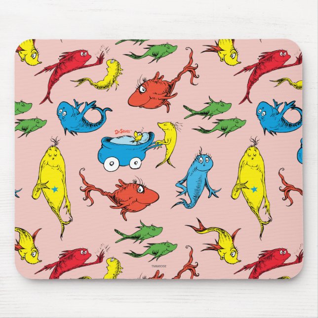 Mousepad Dr. Seuss | Um Peixe Dois Peixes Padrão (Frente)