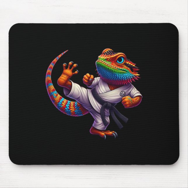 Mousepad Dragão Barbudo Alto Karate Samurai Ninj (Frente)