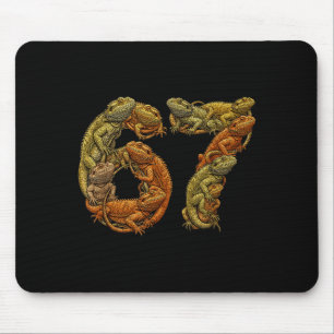 Mousepad Dragão Barbudo Engraçado 6 7 Meme Seis Sete Beardz