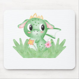 Mousepad Dragão-Bebê Cachorro Aquarela