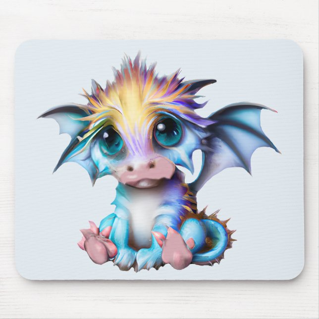 Mousepad Dragão-bebê Kawaii, bonito e adorável (Frente)