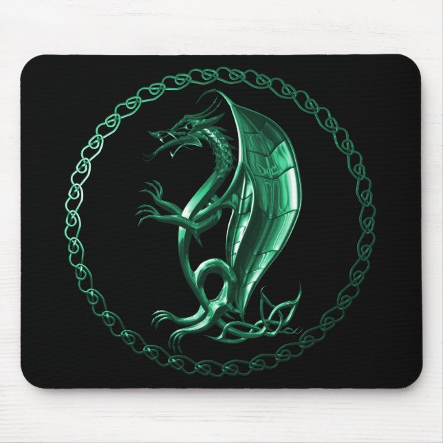Mousepad Dragão celta verde (Frente)