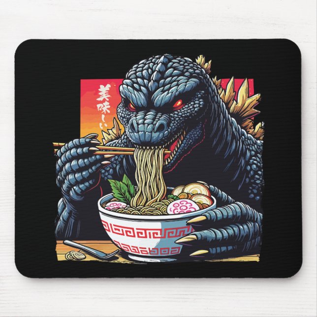 Mousepad Dragão comendo ramen  (Frente)