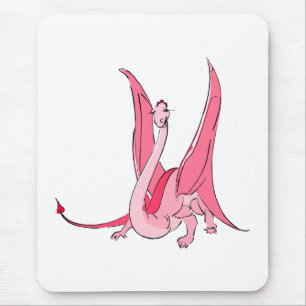 Mousepad Dragão cor-de-rosa bonito da fantasia