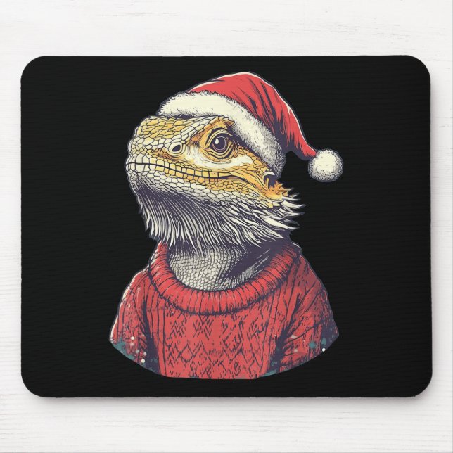 Mousepad Dragão de Barba Suado Feio Natal (Frente)