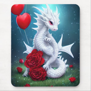 Mousepad Dragão do Amor do Namorados Branco