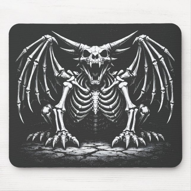 Mousepad Dragão Esqueleto por BurnsInHell (Frente)