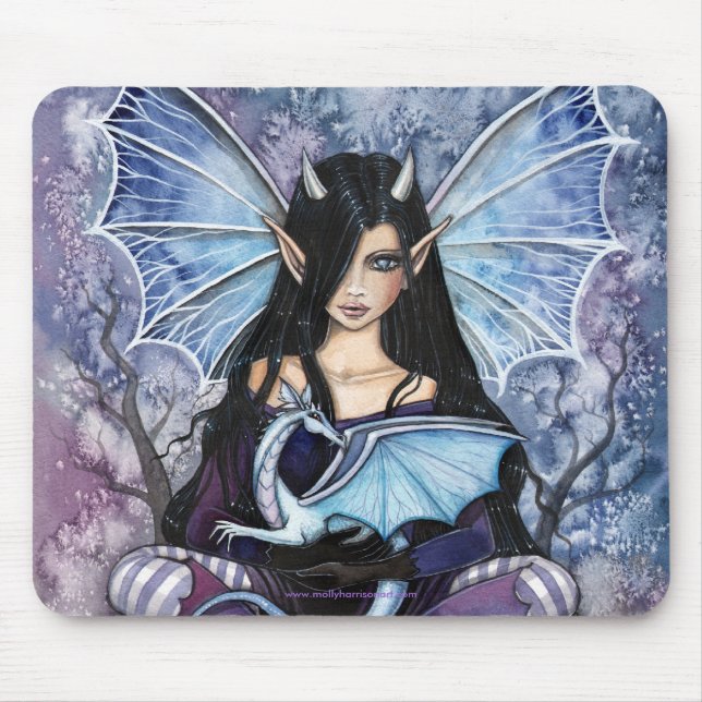 Mousepad Dragão Fada Gótico por Molly Harrison (Frente)